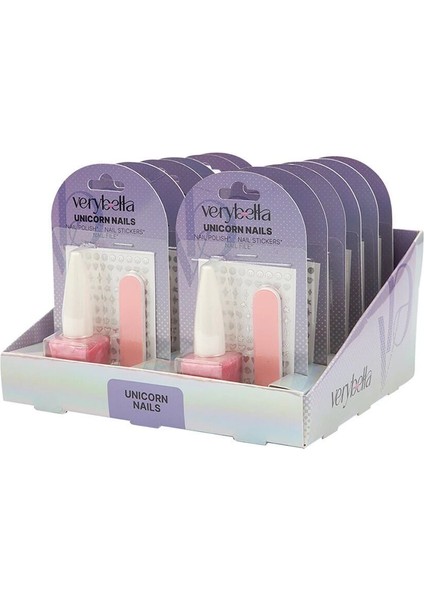 VRB48000 Very Bella - Unicorn Tırnak Seti (Oje+Kağıt Törpü) modelleri