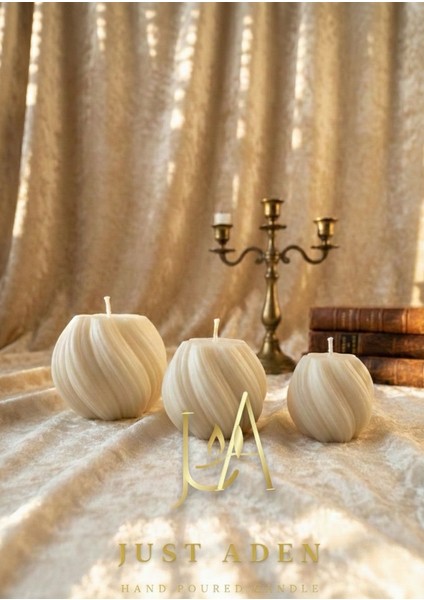 3'lü Mum Seti Burgulu | Kokulu El Yapımı Mum