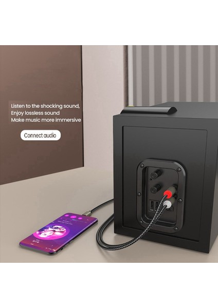 2x USB C Ila 2rca Ses Kablosu Adaptörü Tip-C Ila Çift Rca Sesli Video USB Kablosu Telefon Tablet 1m Için Uyumlu (Yurt Dışından) indirimleri