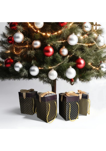 , Altın ve Siyah renkli Hediye kutusu 4 lü Set 9X9X15 cm Özel Tasarım Hediye Kutusu indirimleri