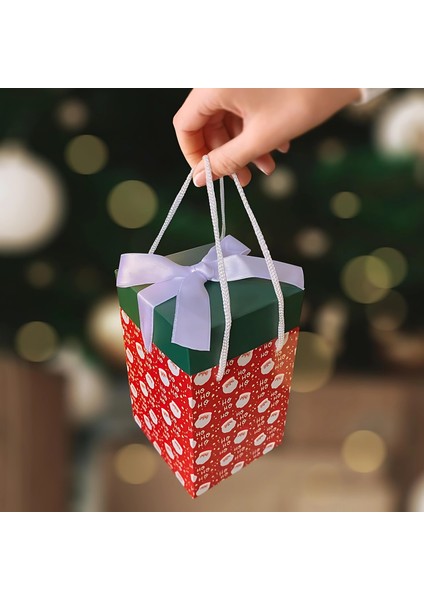 Yılbaşı Temalı 4lü Set 9X9X15 cm Özel Tasarım Hediye Kutusu