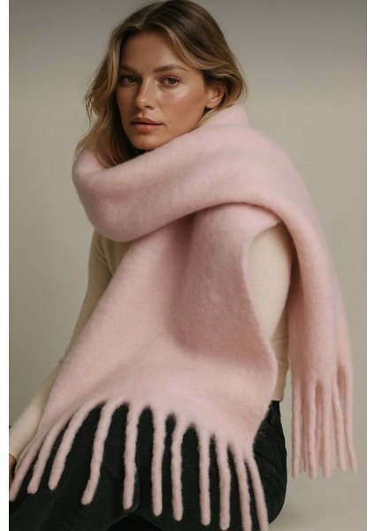 Pembe Soft Yumuşak Dokulu Puffy Atkı Şal modelleri