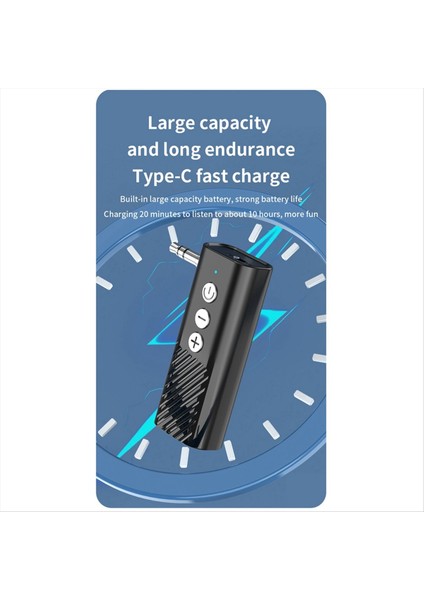 Araba Bluetooth 5 3 Ses Adaptörü Aux Bluetooth Alıcı Verici Tf Kart Oynatma Üç-Bir One (Yurt Dışından)