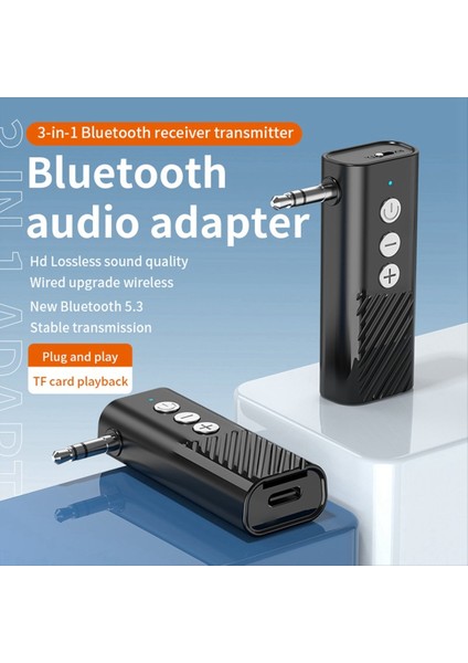 Araba Bluetooth 5 3 Ses Adaptörü Aux Bluetooth Alıcı Verici Tf Kart Oynatma Üç-Bir One (Yurt Dışından) fırsatları