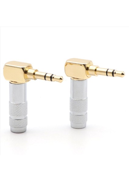 2pcs 3 5mm L Şekil Jack Gold Plactıng 90 Derece Açılı Ses Konnektörü Ses Fişi Gümüş (Yurt Dışından)