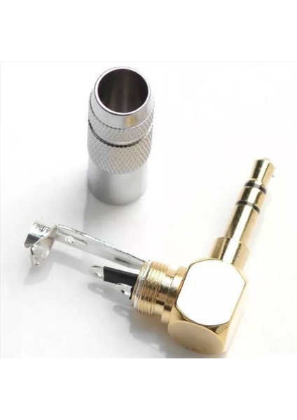 2pcs 3 5mm L Şekil Jack Gold Plactıng 90 Derece Açılı Ses Konnektörü Ses Fişi Gümüş (Yurt Dışından) fiyatları