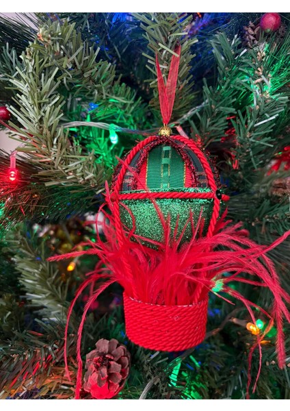 Kırmızı Uçan Balon Yılbaşı Ağacı Süsü, Neşe ve Renk Katın!