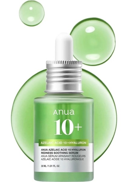 Azelaik Asit 10 Hyaluron Kızarıklık Yatıştırıcı Serum 30ml Tüm Cilt Tipleri İçin Etkili