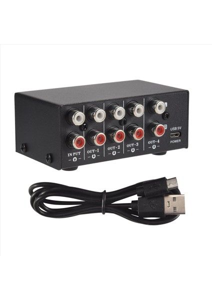 4&#39 Ü 4&#39 Ten Stereo Sinyal Kaynağı Ayırıcı Ses Frekans Sinyal Dağıtım Cihazı Tüketim Dışı Çıktı Rca Arabirimi (Yurt Dışından)