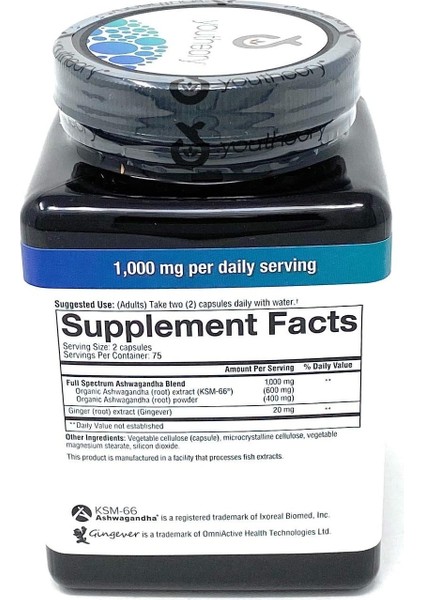 KSM-66 1000 mg Vegan 150 Kapsül modelleri