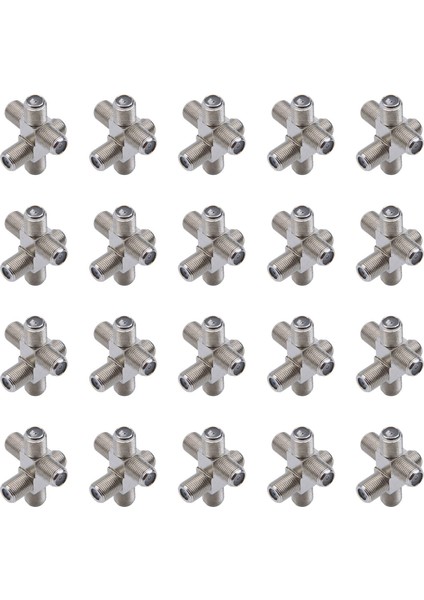 20 Pack 3 Yollu F Tipi Koaks Kablo Splitter Birleştirici Kadın Video Vcr Anten Tv Kablosu Uydu Gümüş (Yurt Dışından)