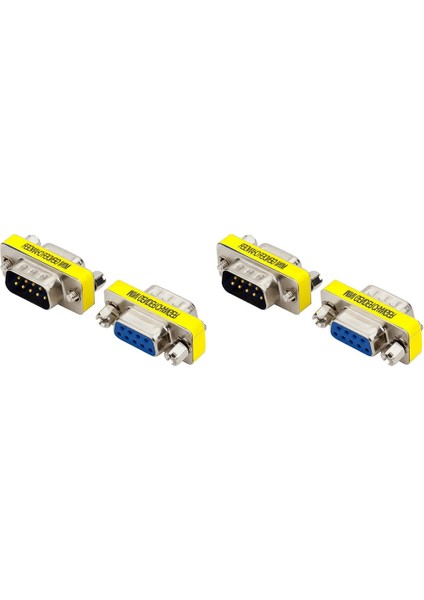 4x Db9 Bilgisayar Video Adaptörü Db9 Erkek - Kadın Seri Portundan Delik 9 Pin VGA Kadın Kablo Adaptörü (Yurt Dışından)