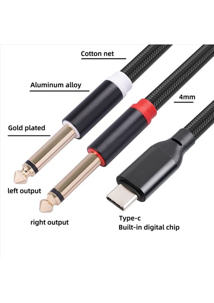Akıllı Telefon Multimedya Hoparlörleri Için 2x USB C Ila Çift 6 35MM Ses Stereo Kablo Tip C Ila Çift 6 35MM Ses Kablosu (Yurt Dışından) modelleri