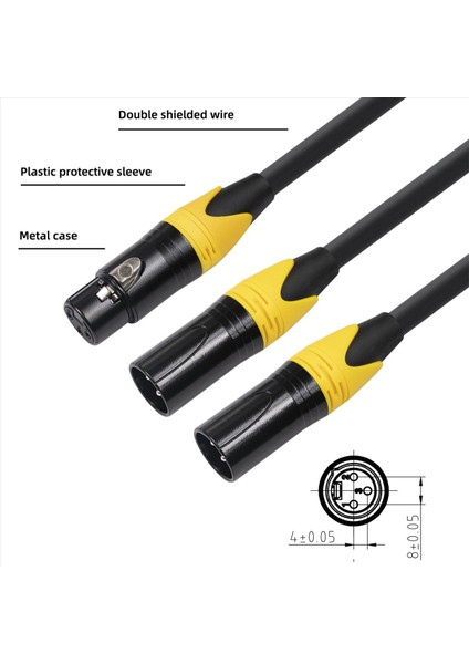 4x Xlr Ayırıcı Kablosu 3 Pin Xlr Dişi - Çift Xlr Erkek Sesli Kablo Dengeli Mikrofon Ayırıcı Kablosu Ses Adaptörü (Yurt Dışından) fırsatları