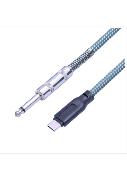 6 35MM Erkek-Usb Type-C Type Male Gitar Kablosu 1/4inch-Usb-C Kayıt Kordon Gitar USB C Kayıt Kablosu 2 Metre (Yurt Dışından)