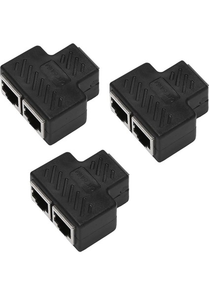 3x 2 Port RJ45 Ayrıştırıcı Adaptör Lan Ağı Ethernet Genişletici Konektör Fişi Lot 1 Pcs (Yurt Dışından)