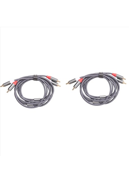 2x Rca Stereo Kablo [6ft/1 8m Çift Korumalı Altın Kaplama] 2rca Erkek Ila 2rca Erkek Stereo Ses Kablosu Ev Sineması Için (Yurt Dışından)