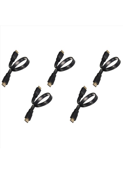 5x Kısa HDMI Erkek - Erkek Fiş Düz Kablo Kablosu Sesli Video Için Tam Hd Hdtv Tv Ps3 (Yurt Dışından)