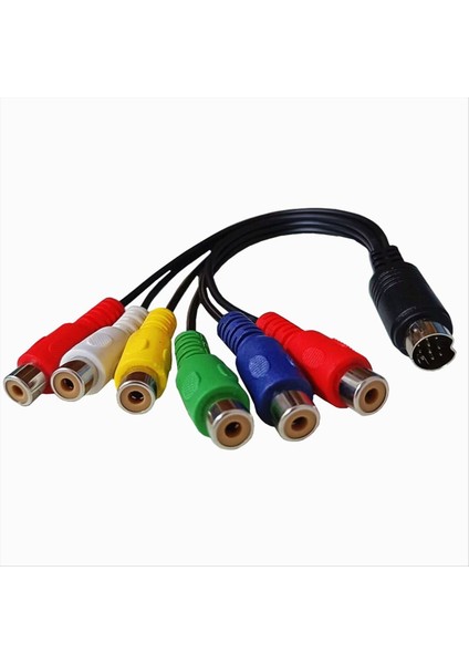 10 Pin S-Video-Dişi Rgb 6 Rca 10 Pin Din S-Video Erkek Bileşen Kablosu Pc Hdtv Rgb Bileşen Kablosu 30CM (Yurt Dışından)