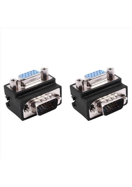 2x 15 Pimli VGA Erkek-Kadın M/f Sağ Açılı Adaptör (Yurt Dışından)