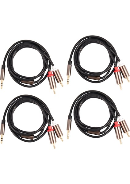 4x Jack 3 5mm Ila 2 Rca Ses Kablosu Aux Aux -Splitter 3 5mm Stereo Erkek - Erkek Rca Adaptör 2 Hoparlör Kablosu 1m (Yurt Dışından)