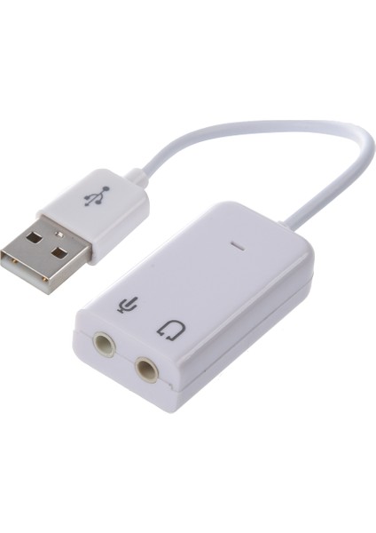 3 5mm Mikrofon Kulaklık Soketi USB 2 0 Ses Kartı Hoparlör Ses Adaptörü Beyaz (Yurt Dışından)
