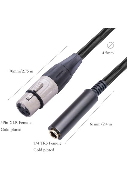 Xlr Ila 1/4 Kablo Dengeli Xlr Dişi Ila 1/4 Inç Dişi Stereo Ses Adaptörü 3 Pin Dişi Xlr Ila 1/4inch Konektör Kablosu (Yurt Dışından) indirimleri