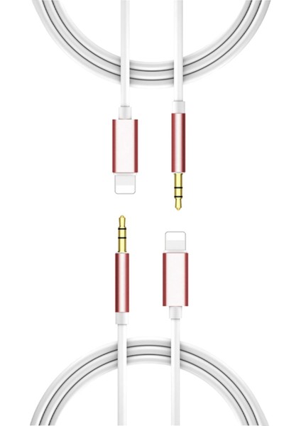 Iphone Aux Aux Cord Aux Aux Kablosu Iphone5 ve Üstü Modeller ve Ipad-Rose Gold Için 3 5 mm Aux Kablosu (Yurt Dışından)
