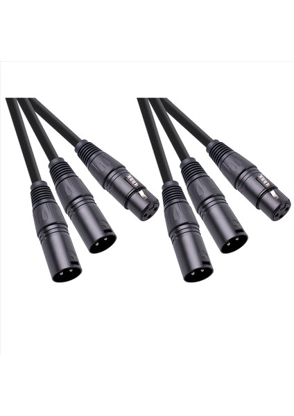 2x Xlr Ayırıcı Kablosu 3 Pin Xlr Dişi - Çift Xlr Erkek Yama Y Kablo Dengeli Mikrofon Ayırıcı Kablosu 50CM (Yurt Dışından)