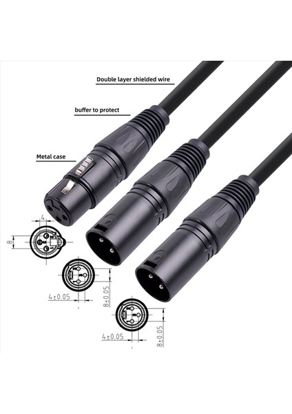 2x Xlr Ayırıcı Kablosu 3 Pin Xlr Dişi - Çift Xlr Erkek Yama Y Kablo Dengeli Mikrofon Ayırıcı Kablosu 50CM (Yurt Dışından) modelleri