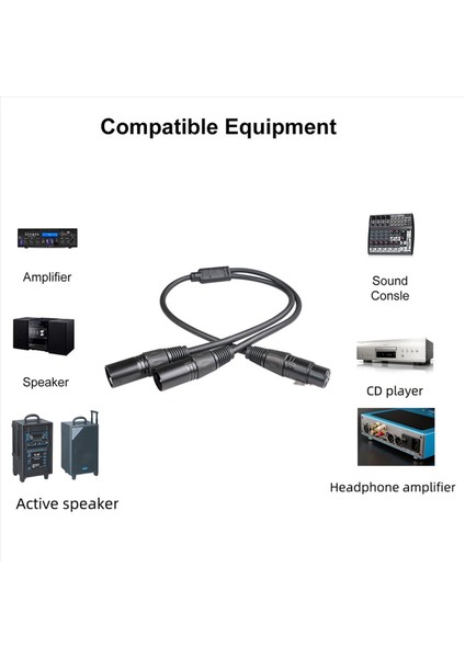 2x Xlr Ayırıcı Kablosu 3 Pin Xlr Dişi - Çift Xlr Erkek Yama Y Kablo Dengeli Mikrofon Ayırıcı Kablosu 50CM (Yurt Dışından) fırsatları