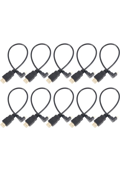 10X 30CM Mikro -Hdmı Sağ Açılı Erkek - HDMI Erkek (90 Derece) - 4k&#39 Yı (Tip B) (Yurt Dışından)