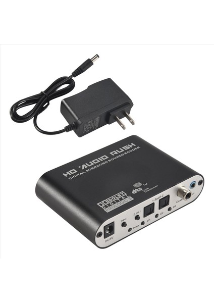 5 1 Audio Rush Dijital Ses Kod Çözücü Dönüştürücü - Optik Spdıf/ Koaksiyel Dolby Ac3 Dts Stereo (R/ L) Ila 5 1ch Analog Ses (6rca Çıkışı) Siyah (Yurt Dışından)