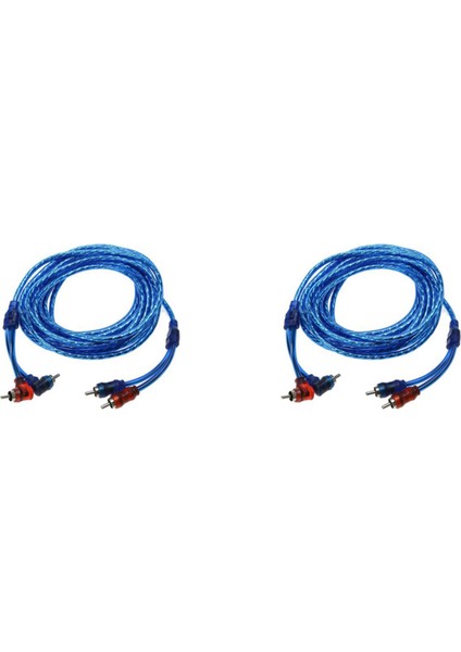 2pcs 5m 2 Rca - 2 Rca Tapa Araç Stereo Ses Bakır Kablo Sistemi Amplifikatör Örgülü (Yurt Dışından)