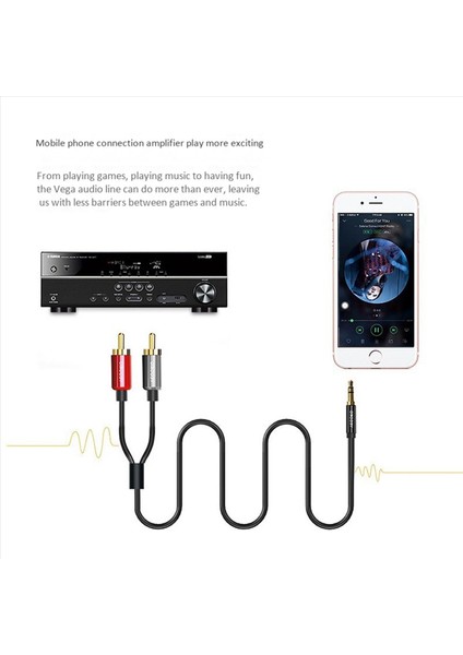 3x Vejgig Rca Kablosu 2rca Ila 3 5 Ses Kablosu 3 5mm Jack Rca Telefon Edife Ev Sineması DVD 2rca (2m) (Yurt Dışından) indirimleri