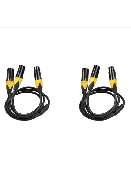 2x Xlr Ayırıcı Kablosu 3 Pin Xlr Dişi - Çift Xlr Erkek Ses Kablosu Y Kablo Dengeli Mikrofon Ayırıcı Kablosu (Yurt Dışından)
