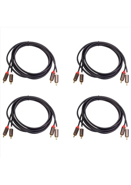 4x 2rca - 2 Rca Koaksiyel Ses Kablosu 3 5 Jack Stereo Rca Ses Kablosu Ev Sineması DVD Tv Amplifikatörü CD Soundbox (Yurt Dışından)
