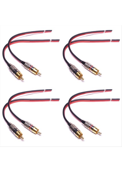 4x Hoparlör Kabloları-Rca Fişleri Adaptörü 2 Kanal (1 Ayak) (Yurt Dışından)