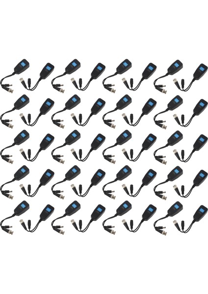 40X Hd-Cvı/tvı/ahd Pasif Video Balun Güç Konnektörü ve RJ45 Cat5 Veri Verici (Yurt Dışından)