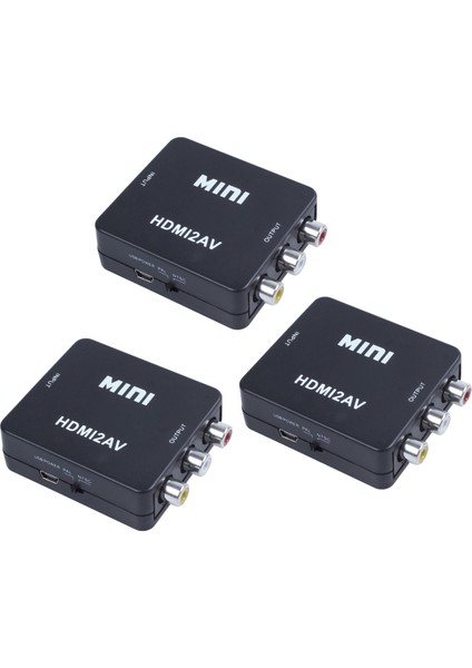 3x Mini HDMI - 3rca Cvbs Kompozit Video Av Dönüştürücü Adaptörü Tv Ps3 Vhs Vcr DVD Siyah (Yurt Dışından)