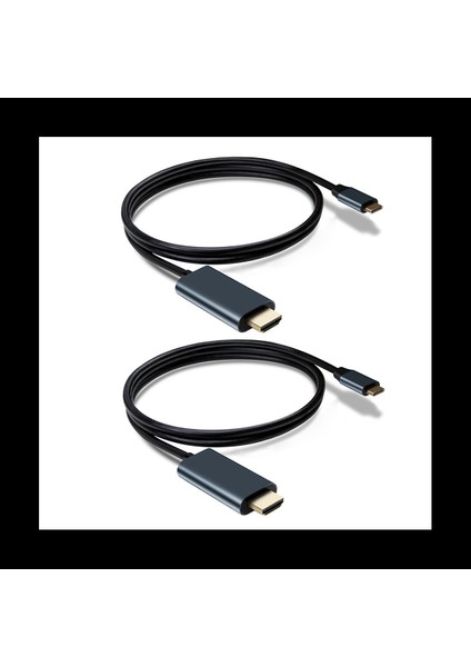 2x USB C - HDMI Kablo Adaptörü 4K 60Hz Kablo Adaptörü Thunderbolt 3 Android Telefon MacBook Chromebook Vb Için Uyumlu (Yurt Dışından)