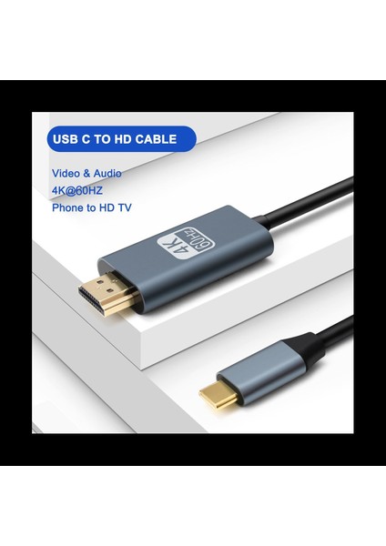 2x USB C - HDMI Kablo Adaptörü 4K 60Hz Kablo Adaptörü Thunderbolt 3 Android Telefon MacBook Chromebook Vb Için Uyumlu (Yurt Dışından) modelleri