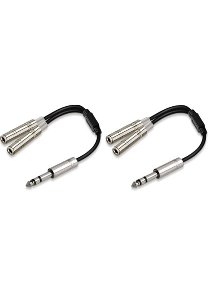 2pcs 6 35MM 1/4 Inç Stereo Jak Ayırıcı Kablo Adaptör Kurşun Fişi Çift 6 35MM Soketlere (Yurt Dışından)