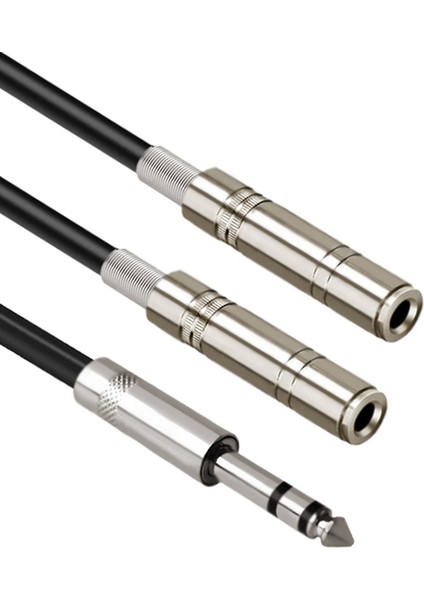 2pcs 6 35MM 1/4 Inç Stereo Jak Ayırıcı Kablo Adaptör Kurşun Fişi Çift 6 35MM Soketlere (Yurt Dışından) modelleri