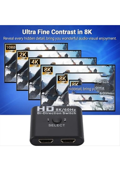 8k 60Hz HDMI Uyumlu Anahtar Ayırıcı Iki Yönlü 1x2/2x1 Ps4 Tv Kutusu Anahtarlayıcı Için HDMI Uyumlu Anahtarlayıcı 2 In1 Çıkış (Yurt Dışından) indirimleri