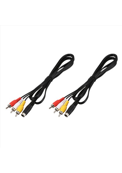 2 Adet 1 5m 4 9ft 3 Rca Erkek-4 Pin S-Video Erkek Tv Pc Dönüşüm Kablosu (Yurt Dışından)
