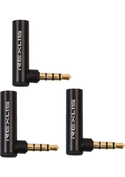 Rexlis 3pc 3 5mm Erkek - Kadın 90 Derece Sağ Açılı Adaptör Ses Mikrofon Kriko Stereo Fiş Konnektörü (Yurt Dışından)