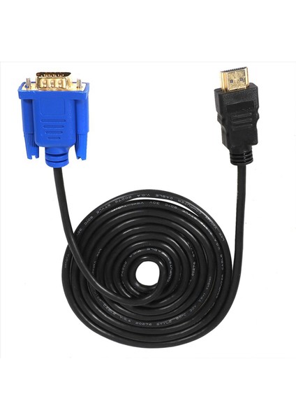 2x Hdtv HDMI Altın Erkek-Vga Hd-15 Erkek 15PIN Adaptör Kablosu 6ft 1 8m 1080P (Yurt Dışından) indirimleri