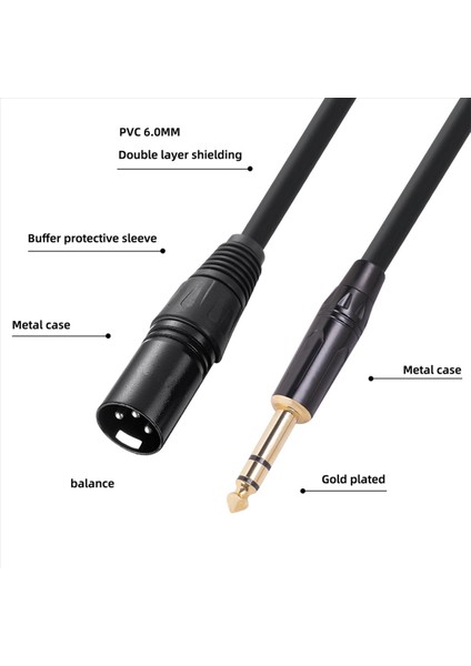 4x 6 35 mm 1/4 Inç Erkek - Xlr Erkek Ses Stereo Mikrofon Kablosu - Erkek Ila Xlr Erkek Dengeli Hoparlör Mikrofon Kablosu 1 Metre (Yurt Dışından) fırsatları