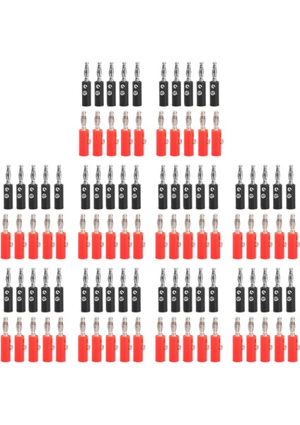 4mm Yalıtımlı Muz Fişleri Konektörler Jack Yeni 100PCS Kırmızı + Siyah (Yurt Dışından)